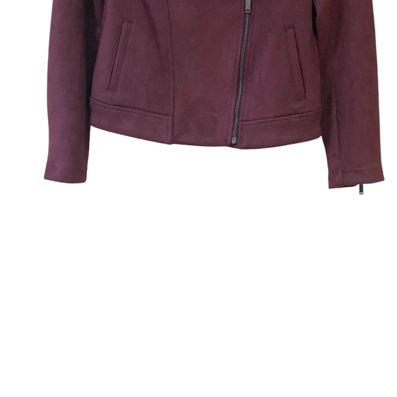 Old‎ Navy Faux Suede Maroon Moto Biker Jacket - Picture 8 of 13